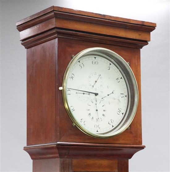 An early 20th century French mahogany longcase regulator, 6ft 10in.